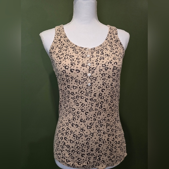 Aerie Leopard Print Sleeveless Top - Picture 1 of 8